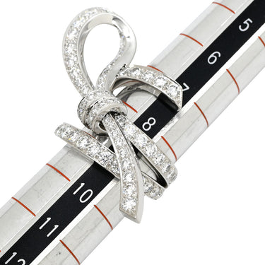 ヴァンクリーフアーペル Van Cleef & Arpels リボンモチーフ パヴェダイヤ ホワイトゴールド K18WG ダイヤモンド リング 指輪 18K 750 WG 立体デザイン 結び目 8.5号