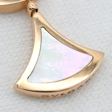 ブルガリ BVLGARI ディーヴァ ドリーム ホワイト×ブラック×ピンクゴールド K18PG オニキス マザーオブパール ピアス 白 黒 18K 750PG 18金 1Pダイヤ ドロップ スウィング