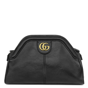 グッチ GUCCI リベルス モール 524620 ブラック レザー ショルダーバッグ ゴールド金具 タイガーキャットヘッド ダブルG