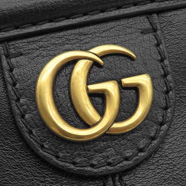 グッチ GUCCI リベルス モール 524620 ブラック レザー ショルダーバッグ ゴールド金具 タイガーキャットヘッド ダブルG
