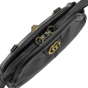 グッチ GUCCI リベルス モール 524620 ブラック レザー ショルダーバッグ ゴールド金具 タイガーキャットヘッド ダブルG