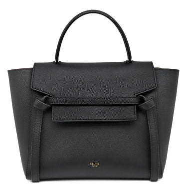 セリーヌ CELINE ベルトバッグ マイクロ 180153 ブラック レザー 2WAYバッグ ゴールド金具 黒 ハンドバッグ ショルダーバッグ