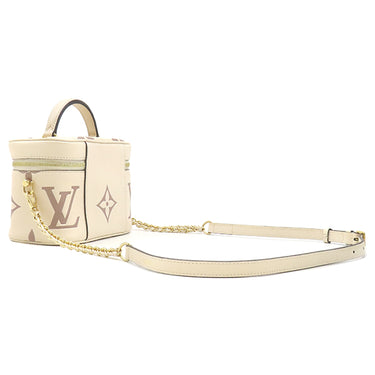 ルイヴィトン LOUIS VUITTON ヴァニティ PM M45599 クレーム×ボワドローズ モノグラムアンプラント 2WAYバッグ ゴールド金具 イニシャル入り