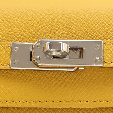 エルメス HERMES ケリー25 外縫い ジョーヌアンプル ヴォーエプソン 2WAYバッグ シルバー金具 黄色 ハンドバッグ ショルダー