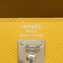 エルメス HERMES ケリー25 外縫い ジョーヌアンプル ヴォーエプソン 2WAYバッグ シルバー金具 黄色 ハンドバッグ ショルダー