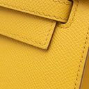 エルメス HERMES ケリー25 外縫い ジョーヌアンプル ヴォーエプソン 2WAYバッグ シルバー金具 黄色 ハンドバッグ ショルダー