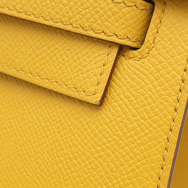 エルメス HERMES ケリー25 外縫い ジョーヌアンプル ヴォーエプソン 2WAYバッグ シルバー金具 黄色 ハンドバッグ ショルダー