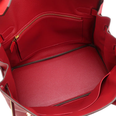 エルメス HERMES バーキン30 ルージュカザック ヴォーエプソン ハンドバッグ ゴールド金具 赤