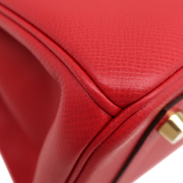 エルメス HERMES バーキン30 ルージュカザック ヴォーエプソン ハンドバッグ ゴールド金具 赤