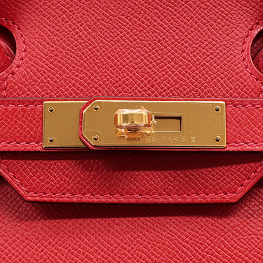 エルメス HERMES バーキン30 ルージュカザック ヴォーエプソン ハンドバッグ ゴールド金具 赤