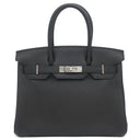 エルメス HERMES バーキン30 ブラック トゴ ハンドバッグ シルバー金具 黒
