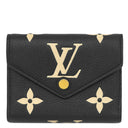 ルイヴィトン LOUIS VUITTON ポルトフォイユ ヴィクトリーヌ M80968 ブラック×ベージュ モノグラムアンプラント バイカラーモノグラムアンプラント 三つ折り財布 ゴールド金具 コンパクト