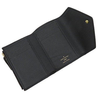 ルイヴィトン LOUIS VUITTON ポルトフォイユ ヴィクトリーヌ M80968 ブラック×ベージュ モノグラムアンプラント バイカラーモノグラムアンプラント 三つ折り財布 ゴールド金具 コンパクト