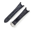 カルティエ Cartier 純正 パシャ用 クロコバンド ネイビー クロコダイル ステンレススチール 腕時計パーツ 替え ベルト Dバックル付き ストラップ 本革 19ｍｍ ネイビー 紺