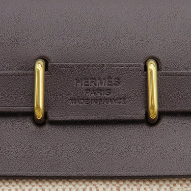 エルメス HERMES エールバッグジップ 20 ミニ エベンヌ×ナチュラル キャンバス トワルミリタリー ヴァッシュハンター ショルダーバッグ ゴールド金具 2026年製