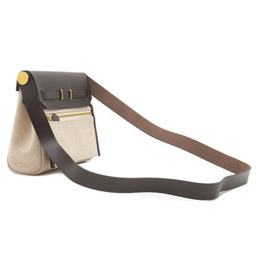エルメス HERMES エールバッグジップ 20 ミニ エベンヌ×ナチュラル キャンバス トワルミリタリー ヴァッシュハンター ショルダーバッグ ゴールド金具 2026年製