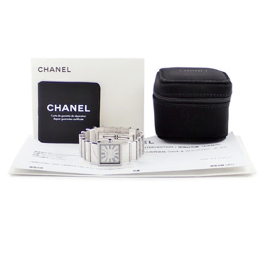腕時計 シャネル CHANEL マドモアゼル H0943 クオーツ レディース メーカーOH済 K18WG無垢 純正ダイヤ ホワイト スクエア