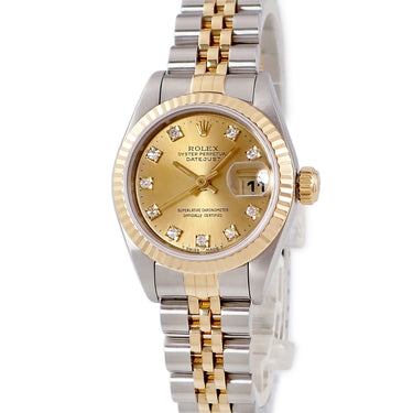 腕時計 ロレックス ROLEX デイトジャスト 26 69173G S番 自動巻き レディース S番 K18YG×SS コンビ 純正ダイヤ ヴィンテージ