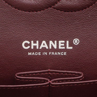 シャネル CHANEL マトラッセ 25 Wチェーン A01112 ブラック×ボルドー キャビアスキン ショルダーバッグ シルバー金具 ダブルフラップ