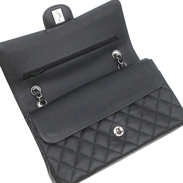シャネル CHANEL マトラッセ 25 Wチェーン A01112 ブラック×ボルドー キャビアスキン ショルダーバッグ シルバー金具 ダブルフラップ