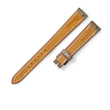 エルメス HERMES 純正 レザーバンド エトゥープ レザー 腕時計パーツ 替え スペア 交換 ベルト 本革 13mm エトゥープ グレージュ バネ棒 白ステッチ