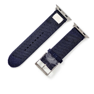 エルメス HERMES 純正 アップルウォッチ 44 45 46 49 mm用 ブルーニュイ ナイロン チタン 腕時計パーツ 未使用 アンメール ニットナイロン ベルト 35ｍｍ 尾錠付き