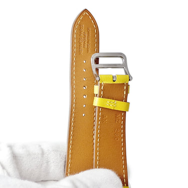エルメス HERMES 純正 アップルウォッチ 38 40 41 mm用 イエロー レザー ステンレススチール 腕時計パーツ 新品同様 レザー バンド ベルト 32ｍｍ 尾錠付き イエロー