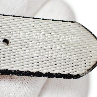 エルメス HERMES 純正 アップルウォッチ 38 40 41 mm用 ブラック×オフホワイト ナイロン ステンレススチール 腕時計パーツ ノワール グリ・クレール ナイロン ベルト 32ｍｍ 尾錠付き