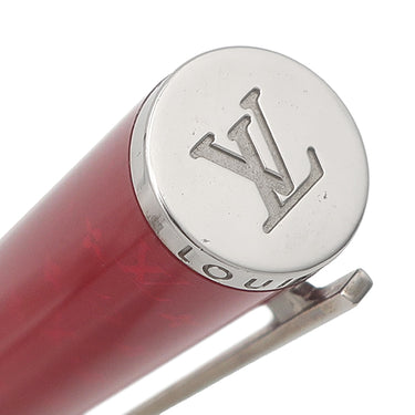 ルイヴィトン LOUIS VUITTON ジェットラック モノグラム柄 レッド×シルバー メタル ボールペン シルバー金具 ツイスト式 筆記確認済み 黒インク