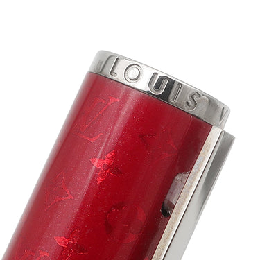 ルイヴィトン LOUIS VUITTON ジェットラック モノグラム柄 レッド×シルバー メタル ボールペン シルバー金具 ツイスト式 筆記確認済み 黒インク