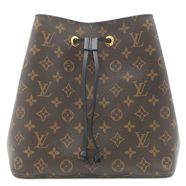 ルイヴィトン LOUIS VUITTON ネオノエ M44020 ノワール モノグラムキャンバス ショルダーバッグ ゴールド金具 茶 黒 巾着 ショルダー