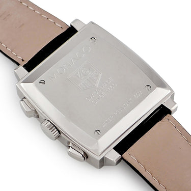 腕時計 タグホイヤー TAG Heuer モナコ CW2119 自動巻き メンズ OH済 ホワイト シェル スクエア クロノグラフ デイト スモールセコンド