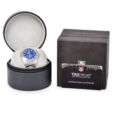 腕時計 タグホイヤー TAG Heuer ニューアクアレーサー ボラボラ WAF211N.BA0806 自動巻き メンズ ブルー シェル 逆回転防止ベゼル 限定