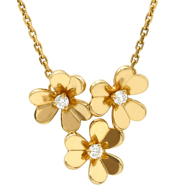ヴァンクリーフアーペル Van Cleef & Arpels フリヴォル ペンダント 3フラワー ミニモデル VCARP2DU00 イエローゴールド K18YG ダイヤモンド ネックレス 18K ダイヤ