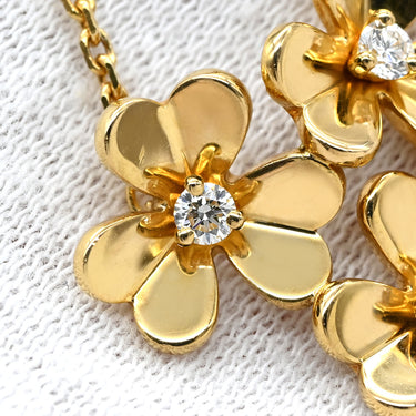 ヴァンクリーフアーペル Van Cleef & Arpels フリヴォル ペンダント 3フラワー ミニモデル VCARP2DU00 イエローゴールド K18YG ダイヤモンド ネックレス 18K ダイヤ