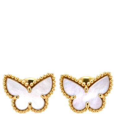 ヴァンクリーフアーペル Van Cleef & Arpels スウィート パピヨン VCARN5JM00 ホワイト×イエローゴールド K18YG マザーオブパール ピアス 750 18K YG シェル マザーオブパール