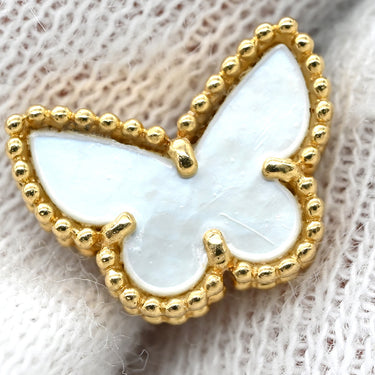 ヴァンクリーフアーペル Van Cleef & Arpels スウィート パピヨン VCARN5JM00 ホワイト×イエローゴールド K18YG マザーオブパール ピアス 750 18K YG シェル マザーオブパール