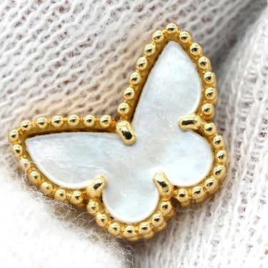 ヴァンクリーフアーペル Van Cleef & Arpels スウィート パピヨン VCARN5JM00 ホワイト×イエローゴールド K18YG マザーオブパール ピアス 750 18K YG シェル マザーオブパール