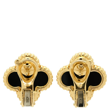 ヴァンクリーフアーペル Van Cleef & Arpels ヴィンテージ アルハンブラ VCARA44200 ブラック×イエローゴールド K18YG オニキス ピアス VCA 黒 750YG 18K オニキス