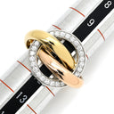 カルティエ Cartier トリニティ クラッシュ ダイヤ ホワイトゴールド×イエローゴールド×ピンクゴールド K18YG K18PG K18WG ダイヤモンド #51(JP11) リング 指輪 750 18K 3カラー 3ゴールド 11号