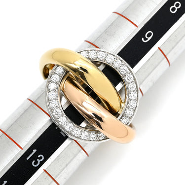 カルティエ Cartier トリニティ クラッシュ ダイヤ ホワイトゴールド×イエローゴールド×ピンクゴールド K18YG K18PG K18WG ダイヤモンド #51(JP11) リング 指輪 750 18K 3カラー 3ゴールド 11号
