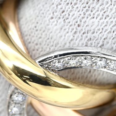 カルティエ Cartier トリニティ クラッシュ ダイヤ ホワイトゴールド×イエローゴールド×ピンクゴールド K18YG K18PG K18WG ダイヤモンド #51(JP11) リング 指輪 750 18K 3カラー 3ゴールド 11号