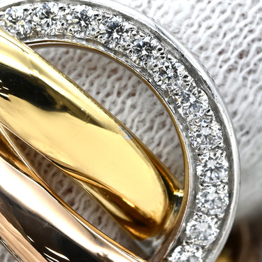 カルティエ Cartier トリニティ クラッシュ ダイヤ ホワイトゴールド×イエローゴールド×ピンクゴールド K18YG K18PG K18WG ダイヤモンド #51(JP11) リング 指輪 750 18K 3カラー 3ゴールド 11号