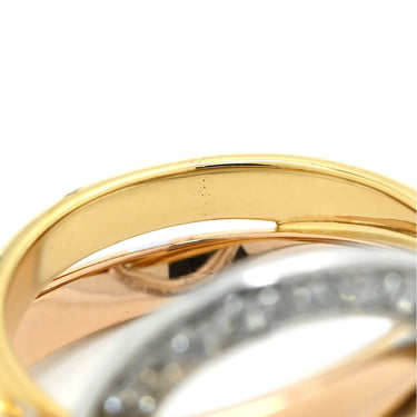 カルティエ Cartier トリニティ クラッシュ ダイヤ ホワイトゴールド×イエローゴールド×ピンクゴールド K18YG K18PG K18WG ダイヤモンド #51(JP11) リング 指輪 750 18K 3カラー 3ゴールド 11号