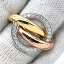 カルティエ Cartier トリニティ クラッシュ ダイヤ ホワイトゴールド×イエローゴールド×ピンクゴールド K18YG K18PG K18WG ダイヤモンド #51(JP11) リング 指輪 750 18K 3カラー 3ゴールド 11号