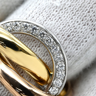 カルティエ Cartier トリニティ クラッシュ ダイヤ ホワイトゴールド×イエローゴールド×ピンクゴールド K18YG K18PG K18WG ダイヤモンド #51(JP11) リング 指輪 750 18K 3カラー 3ゴールド 11号