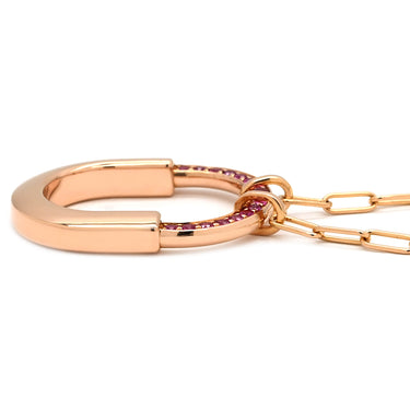 ティファニー Tiffany & Co ロック ミディアム ペンダント 73965950 ピンク×ローズゴールド K18PG サファイア ネックレス T＆Co. Au750 18K ピンクサファイア