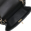 シャネル CHANEL チョコバー ミニ チェーン ショルダー AS3744 ブラック ラムスキン ショルダーバッグ ゴールド金具 ココマーク ロゴ キューブ