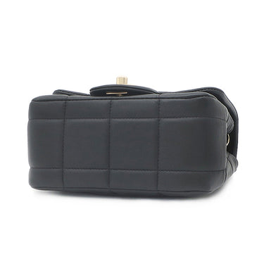 シャネル CHANEL チョコバー ミニ チェーン ショルダー AS3744 ブラック ラムスキン ショルダーバッグ ゴールド金具 ココマーク ロゴ キューブ