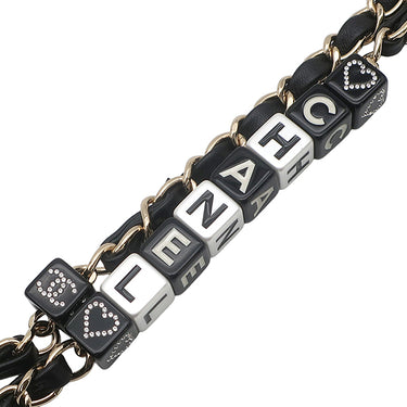 シャネル CHANEL チョコバー ミニ チェーン ショルダー AS3744 ブラック ラムスキン ショルダーバッグ ゴールド金具 ココマーク ロゴ キューブ